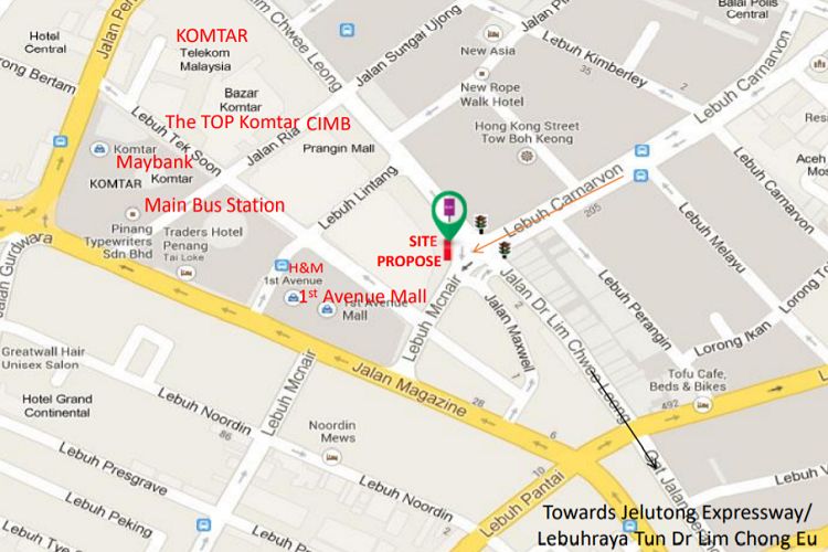 Prangin Mall facing Jalan Carnarvon, Penang