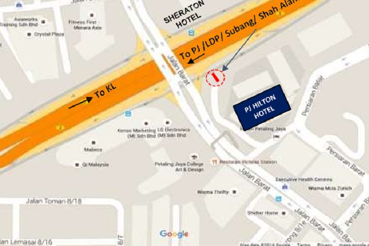 Intersection of Federal Highway & PJ Hilton, Selangor