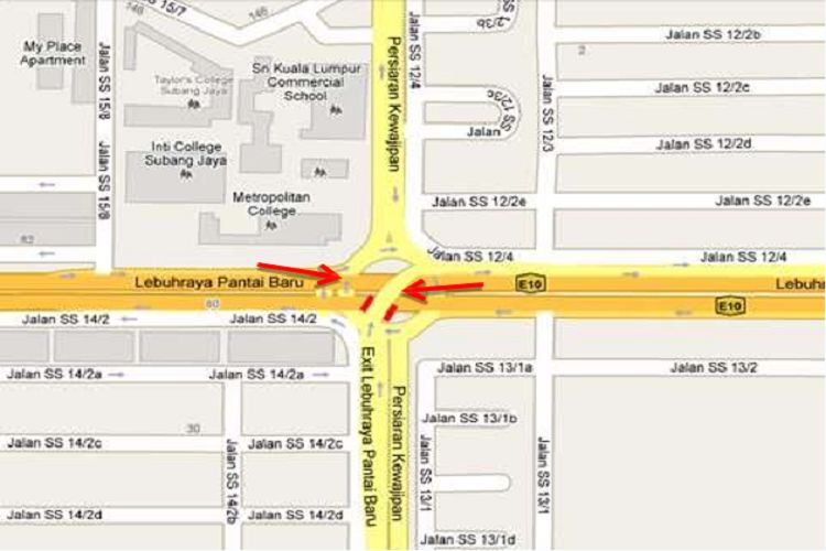 Flyover Persiaran Kewajipan near INTI Subang, Selangor