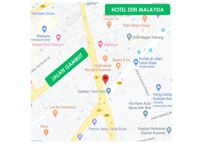 Jalan Teluk Sisek, Jalan Berserah, Kuantan, Pahang