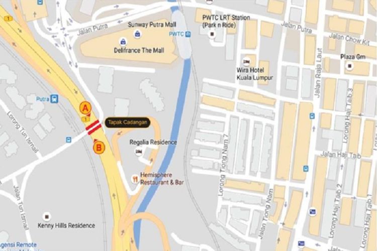 Jalan Kuching to Bukit Tunku (near Sunway Putra Mall), Kuala Lumpur