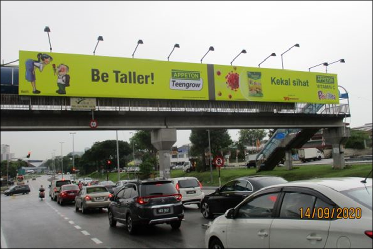 1 Sided Overhead Bridge Billboard at Puchong along old Puchong road from Puchong-LDP Interchange, Petaling Jaya, Selangor