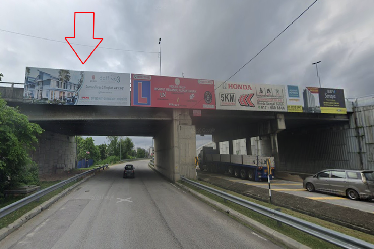 1 Sided Overhead Bridge Billboard at Jalan Kuala Selangor (A), Petaling Jaya, Selangor (near KTM Sungai Buloh)