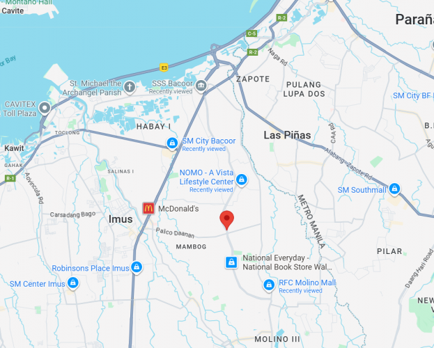 Map - Vertical Rooftop Billboard at Bacoor Blvd cor. NIA Road, Mambog, Bacoor, Cavite (Road intersection of Mambog, near Jollibee & KFC)