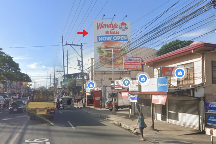 1 Panel Wall-Mounted Billboard at National Road, Canlalay, Binan, Laguna (on the side of SNZ Motorcycle Parts Building)