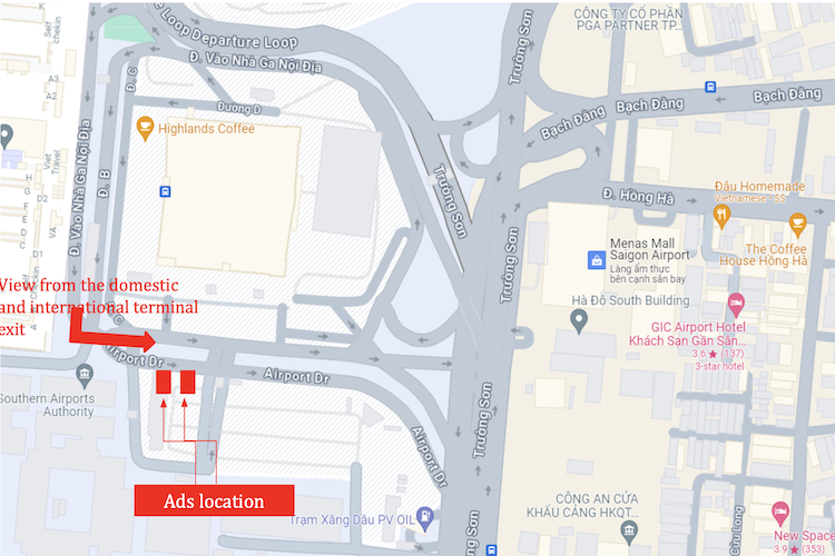 Map - Lightbox Billboard at Tan Son Nhat Airport, Tan Binh, Ho Chi Minh City.