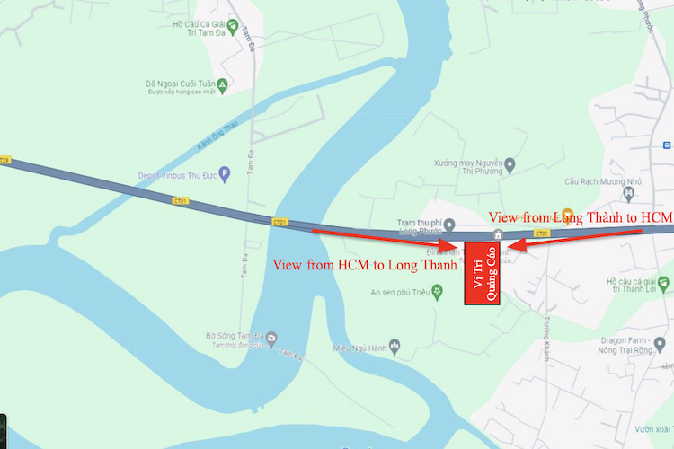 Map - Horizontal Unipole Billboard at Long Phuoc Toll Station, Ho Chi Minh.