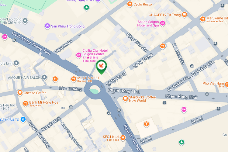 Map - Vertical Wallscape Billboard at 290 Ly Tu Trong, Ben Thanh Ward, Ho Chi Minh City (Phu Dong Roundabout)