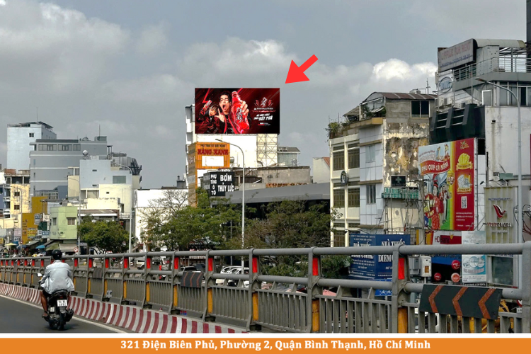 1 Panel Horizontal Wallscape Billboard at 321 Dien Bien Phu, Gia Dinh Ward, Ho Chi Minh City