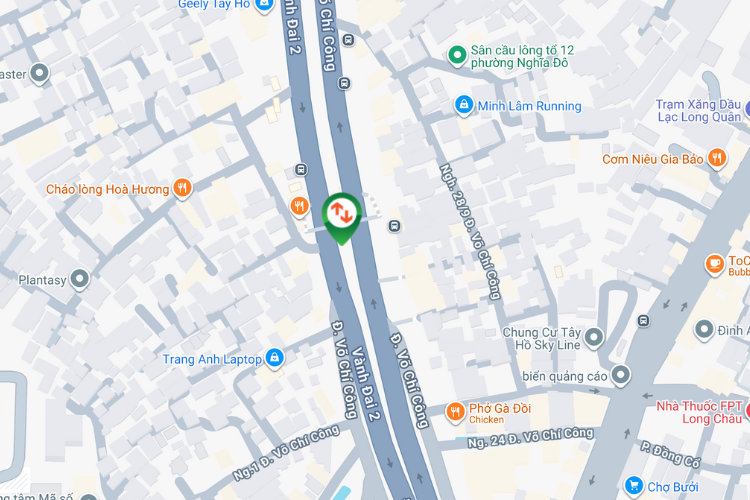 Map -  Horizontal Light Box Billboard at 28 Vo Chi Cong Street, Ngoc Ha Ward, Ha Noi City