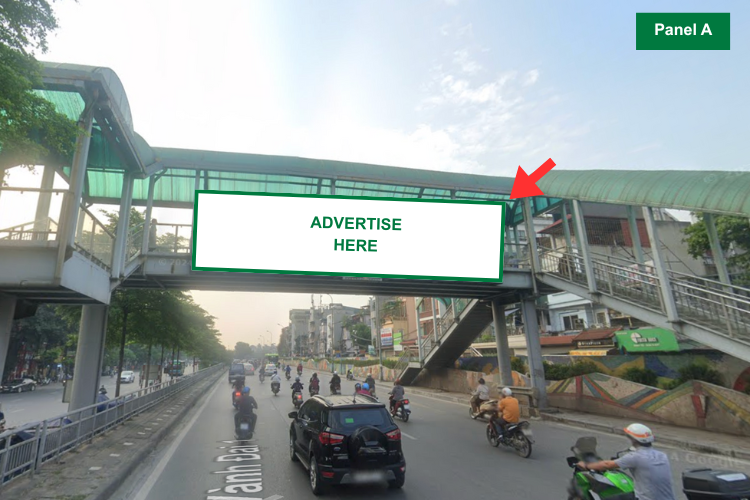4 Panel Horizontal Light Box Billboard at 225 Hong Ha, Hong Ha Ward, Ha Noi City (Tran Nhat Duat Pedestrian Bridge)