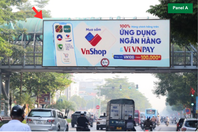 4 Panel Horizontal Wall-mounted Pano Billboard at 146 Ngo Gia Tu Street, Bo De Ward, Ha Noi City