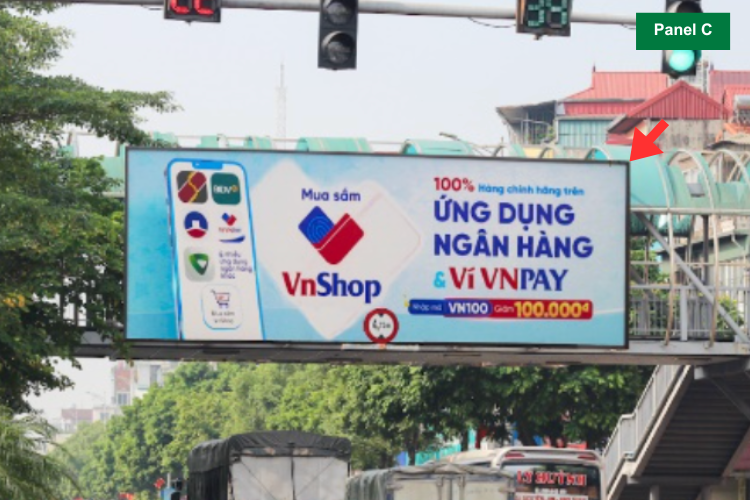 Day view (Panel C) - Horizontal Wall-mounted Pano Billboard at 146 Ngo Gia Tu Street, Bo De Ward, Ha Noi City