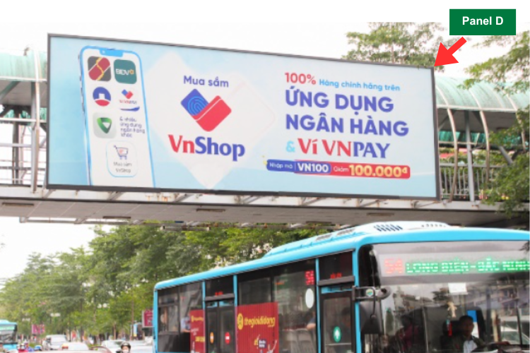 Day view (Panel D) - Horizontal Wall-mounted Pano Billboard at 146 Ngo Gia Tu Street, Bo De Ward, Ha Noi City
