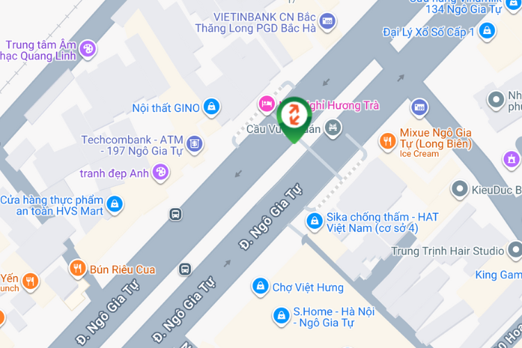 Map - Horizontal Wall-mounted Pano Billboard at 146 Ngo Gia Tu Street, Bo De Ward, Ha Noi City