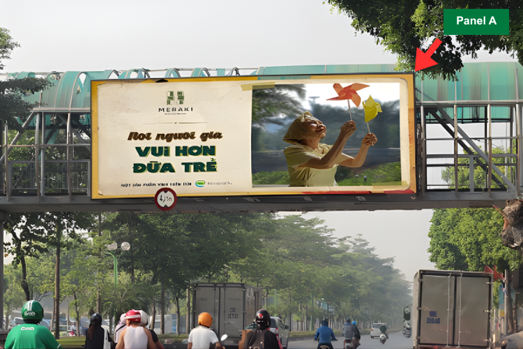 Day view (Panel A) -  Horizontal Wall-mounted Pano Billboard at 737 Ngo Gia Tu Street, Bo De Ward, Ha Noi City