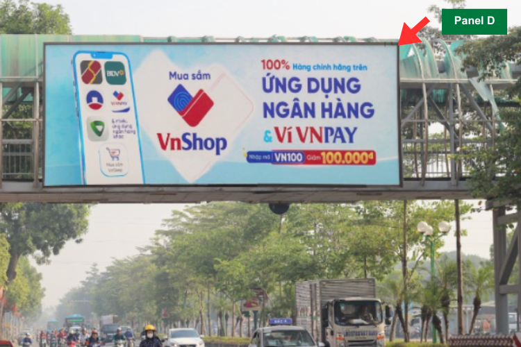 Day view (Panel D) -  Horizontal Wall-mounted Pano Billboard at 737 Ngo Gia Tu Street, Bo De Ward, Ha Noi City