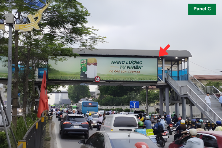 Day view (Panel C) -  Horizontal Light Box Billboard at 129 Giai Phong District, Kim Lien Ward, Ha Noi City