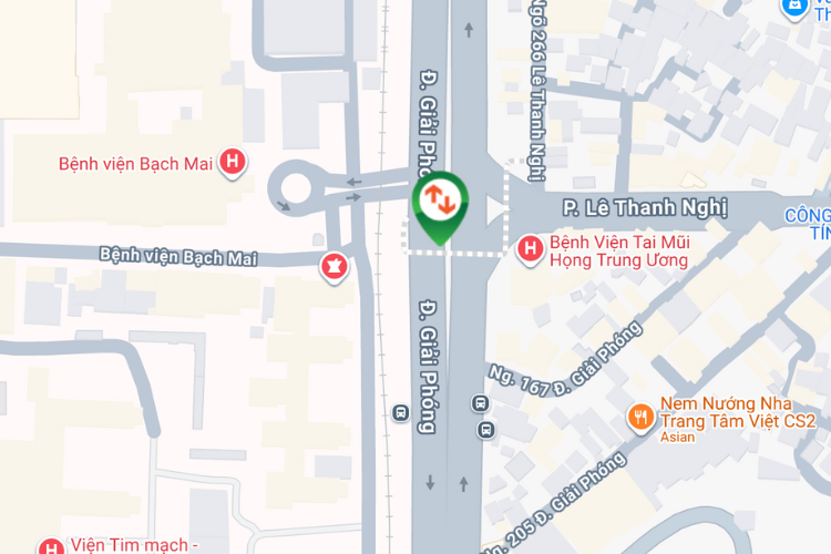 Map - Horizontal Light Box Billboard at 129 Giai Phong District, Kim Lien Ward, Ha Noi City