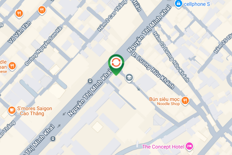 Map - Vertical E-tower Panel Billboard at 189 Nguyen Thi Minh Khai, Ben Thanh Ward, Ho Chi Minh City (VUS English center)