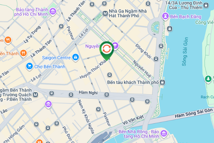 Map - Vertical E-tower Panel Billboard at Intersection Huynh Thuc Khang - Ho Tung Mau, Sai Gon Ward, Ho Chi Minh City (CoCo Bubble Tea)