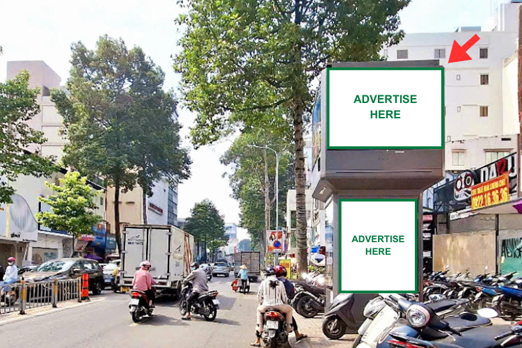 Bảng quảng cáo trụ hộp đèn E-tower 8 mặt tại 304 Nguyễn Thị Minh Khai, Phường Bàn Cờ, Thành phố Hồ Chí Minh.