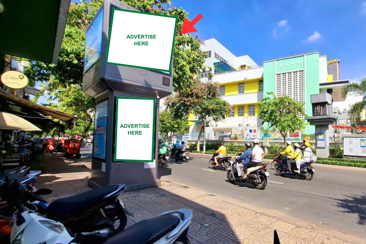Bảng quảng cáo trụ hộp đèn E-tower 8 mặt tại 183 Nguyễn Đình Chiểu, Phường Bàn Cờ, Thành phố Hồ Chí Minh