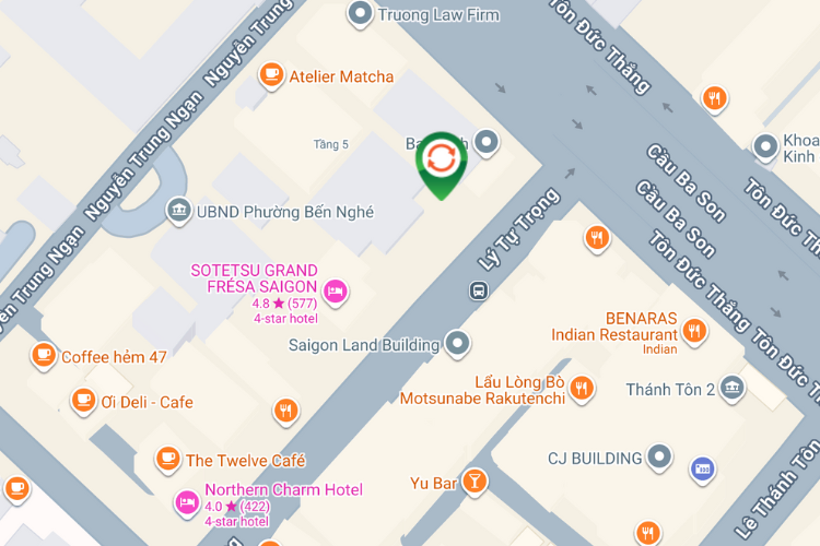 Map -  Vertical E-tower Panel Billboard at 4 Ly Tu Trong, Sai Gon Ward, Ho Chi Minh City (Area 1 People's Court)