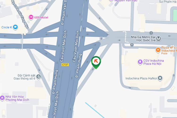 Map - Horizontal Unipole Billboard at Xuan Thuy Street, Nghia Do Ward, Ha Noi City (Xuan Thuy - Pham Van Dong - Ho Tung Mau intersection)