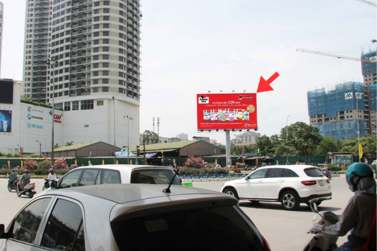 1 Panel Horizontal Unipole Billboard at Xuan Thuy Street, Nghia Do Ward, Ha Noi City (Xuan Thuy - Pham Van Dong - Ho Tung Mau intersection)