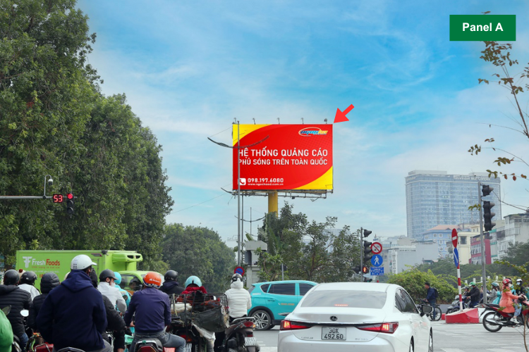 2 Panel Horizontal Unipole Billboard at Lang Street, Lang Ward, Ha Noi City (361 Bridge)