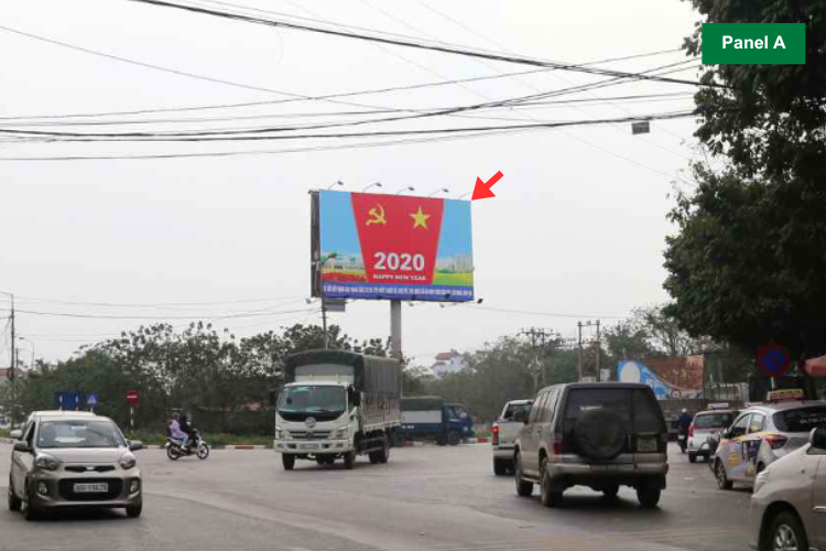 2 Panel Horizontal Unipole Billboard at Ha Huy Tap Street, Phu Dong Ward, Ha Noi City (Ha Huy Tap - Cau Duong - Gia Lam Intersection)