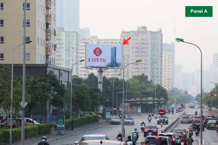 3 Panel Horizontal Unipole Billboard at Nguyen Chanh Street, Yen Hoa Ward, Ha Noi City