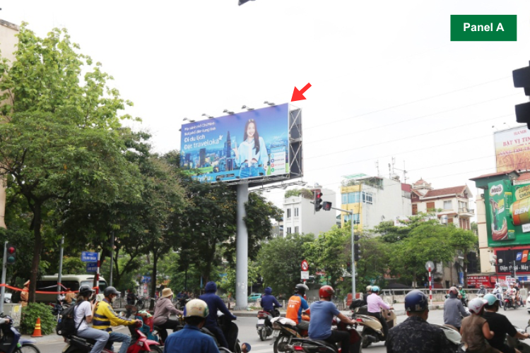 2 Panel Horizontal Unipole Billboard at Thanh Nhan Street, Hai Ba Trung Ward, Ha Noi City (Lac Trung Bridge)