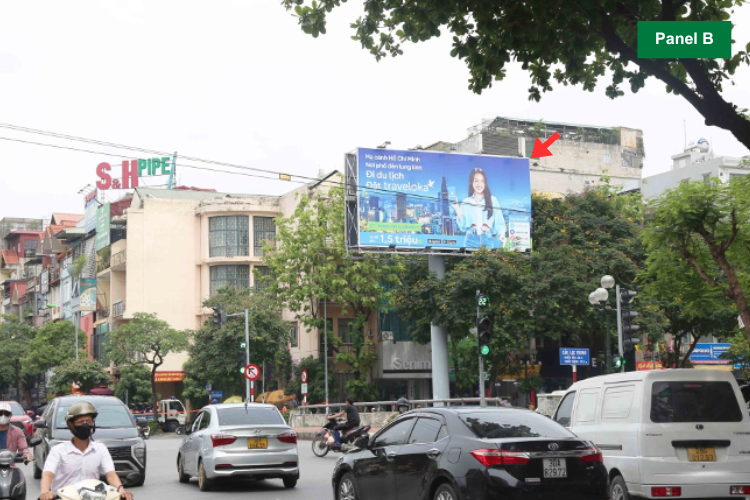 Day view (Panel B) - Horizontal Unipole Billboard at Thanh Nhan Street, Hai Ba Trung Ward, Ha Noi City (Lac Trung Bridge)
