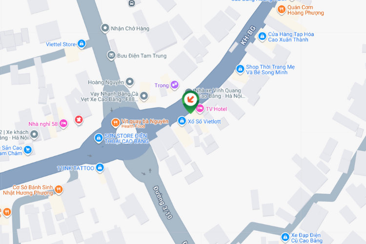 Map - 74 Le Loi Street, Nung Tri Cao Ward, Cao Bang (TV Hotel)