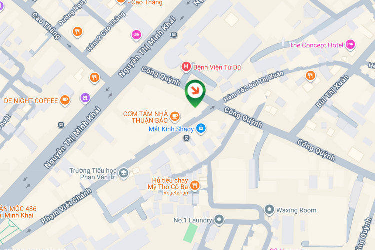 Map - Vertical Wallscape Billboard at 225A Cong Quynh, Cau Ong Lanh Ward, Ho Chi Minh City (Tu Du Hospital)