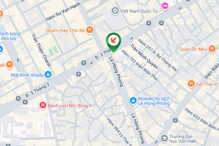 Map - Vertical Wall-mounted Pano Billboard at 223 3 Thang 2 Street, Vuon Lai Ward, Ho Chi Minh City