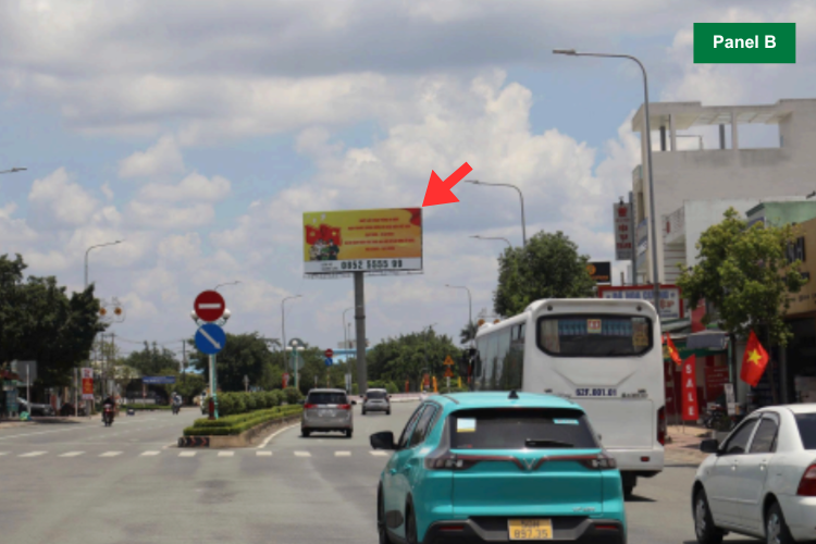Panel B - Horizontal Unipole Billboard at Quoc Lo 1 - Cong Vien Phuong 5, Long An Ward, Tay Ninh