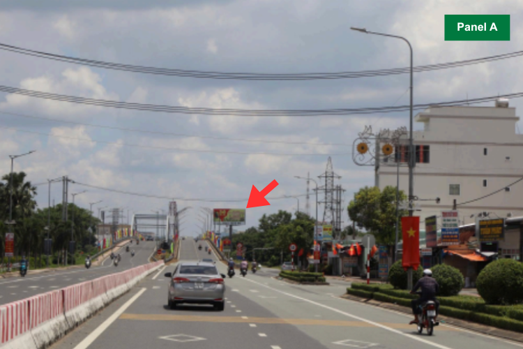 3 Sided Horizontal Unipole Billboard at Khu Vuc Cho Phuong 2, Long An Ward, Tay Ninh (Tan An Bridge)
