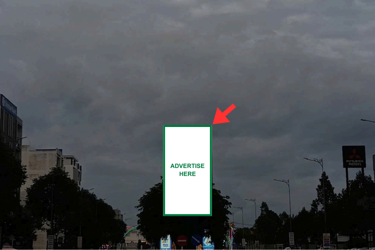 1 Panel Vertical LED Unipole Billboard at Hung Vuong - 2 Street Intersection, Long An Ward, Tay Ninh