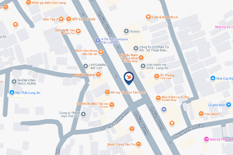 Map - Vertical LED Unipole Billboard at Hung Vuong - Suong Nguyet Anh Intersection, Long An Ward, Tay Ninh