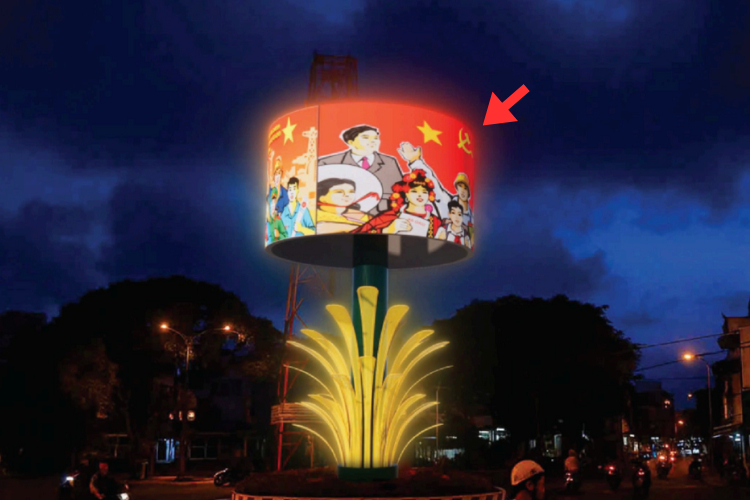 2 Sided Horizontal LED Circular Unipole Billboard at 1 Nguyen Trung Truc, Long An Ward, Tay Ninh