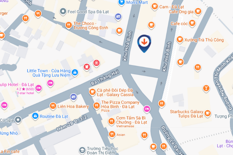 Map - Horizontal LED Wall Cladding Billboard at Khu Hoa Binh, Xuan Huong Ward, Lam Dong (Rap hat Hoa Binh)