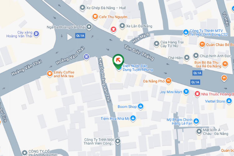 Map - Horizontal Wall-mounted Pano Billboard at 327 Ton Duc Thang, Hoa Khanh Ward, Da Nang City