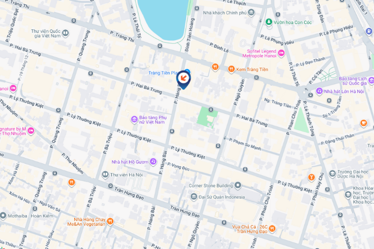 Map - Horizontal Curved LED Screen Billboard at 24 Hai Ba Trung, Hoan Kiem, Ha Noi City (Trang Tien Plaza)