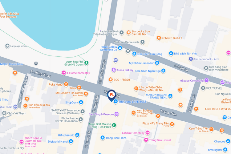 Map -  Horizontal LED Screen Billboard at 24 Hai Ba Trung, Hoan Kiem, Ha Noi City (Trang Tien Plaza)