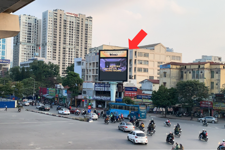 1 Sided Square LED Unipole Billboard at 14 Cau Giay, Dong Da, Ha Noi City
