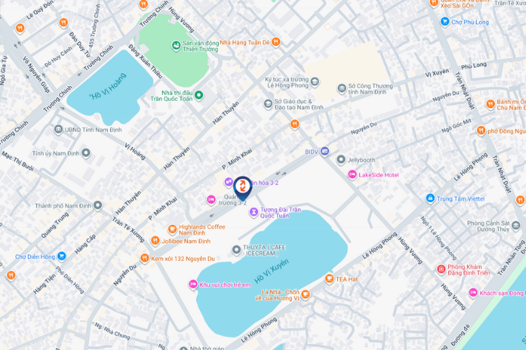 Map - Vertical LED Unipole Billboard at Nguyen Du, Nam Dinh, Ninh Binh