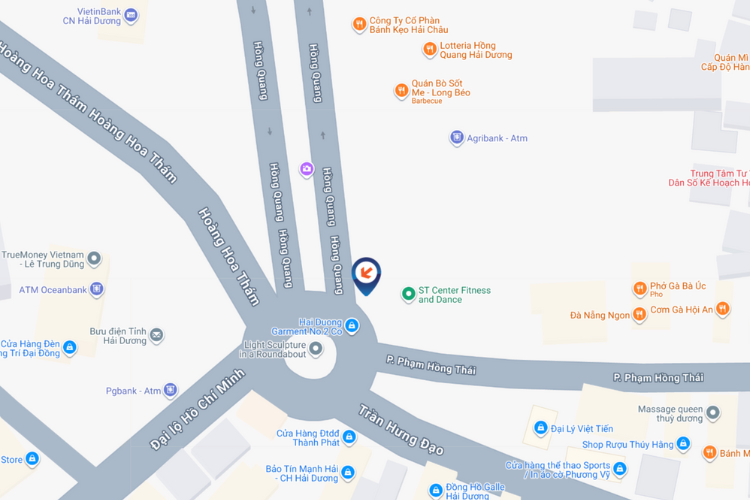 Map - Horizontal LED Screen Billboard at Hong Quang, Hai Duong, Hai Phong City (Buu Dien Roundabout)